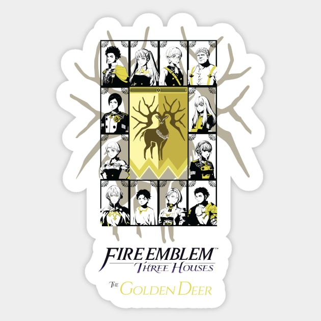 Fire Emblem Three Houses: Golden Deer Featuring Male Byleth Sticker by TheMelRoseGallery